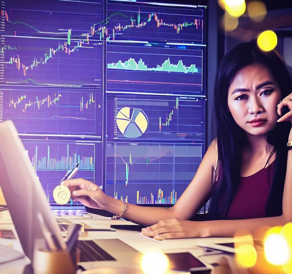 Lady is Trading Cryptocurrencies